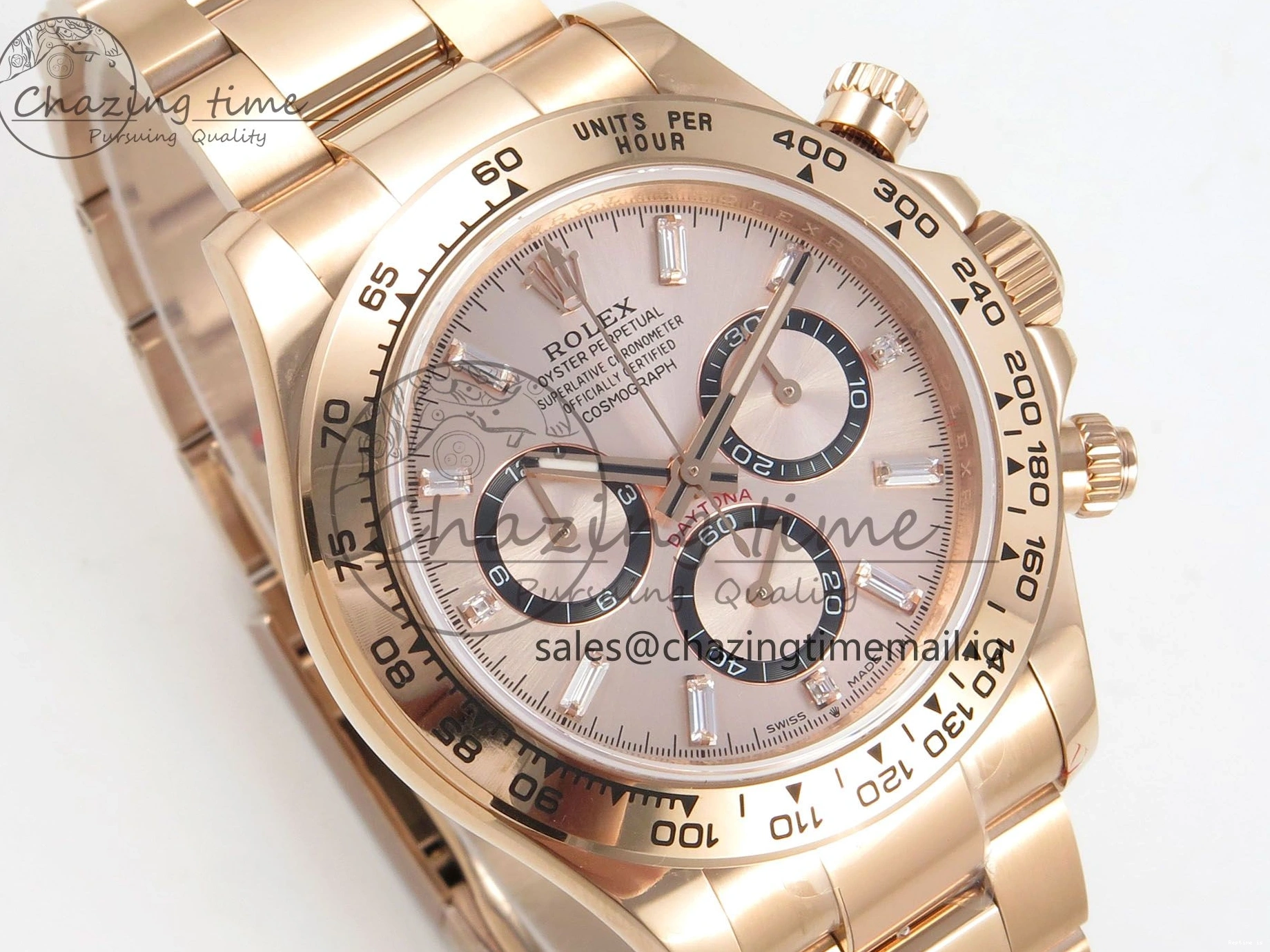 1227 TechFriendly Daytona 126505 RG QF 1:1 Best Edition RG Black Dial Crystal Markers On RG Bracelet SH4131 V6 (Gain Weight) 303